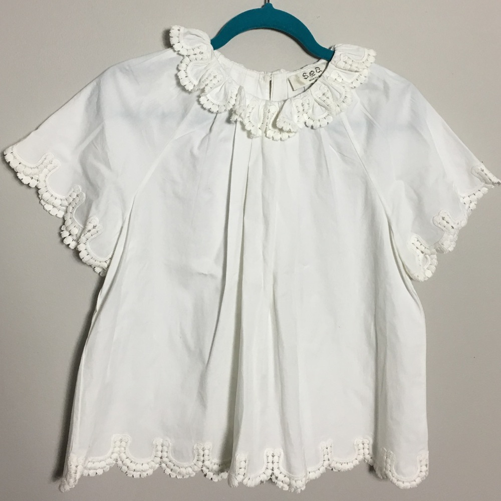 SEA New York • Embroidered White Top
